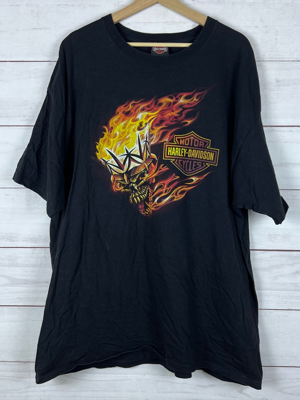 Harley Davidson Skull Flames Grand Canyon Bellemont Arizona T-Shirt 2XL 2013